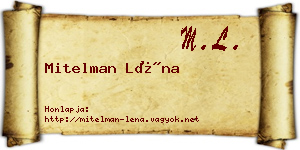 Mitelman Léna névjegykártya